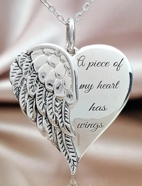 A Piece of My Heart Has Wings Necklace (PRE-ORDER ONLY)