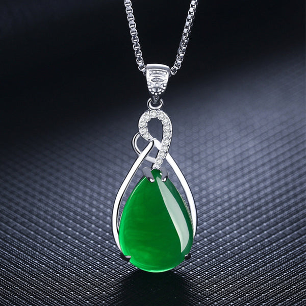 Water Drop Chrysoprase Necklace
