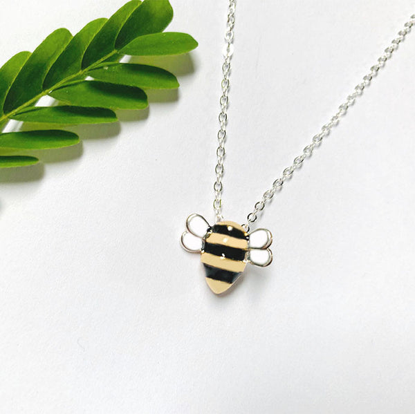 Dainty Bee Necklace And Earrings Set