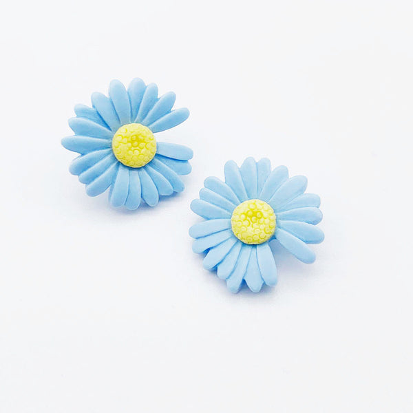 Resin Daisy Earrings (Blue)