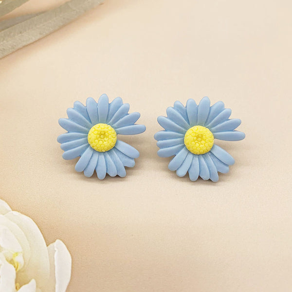 Resin Daisy Earrings (Blue)