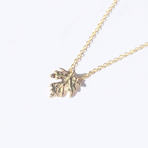 Gold Plated Maple Necklace
