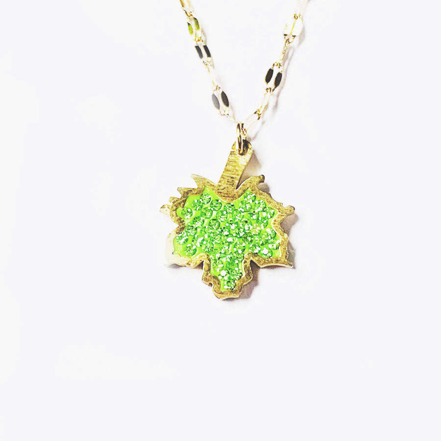 Green Maple Dainty Necklace