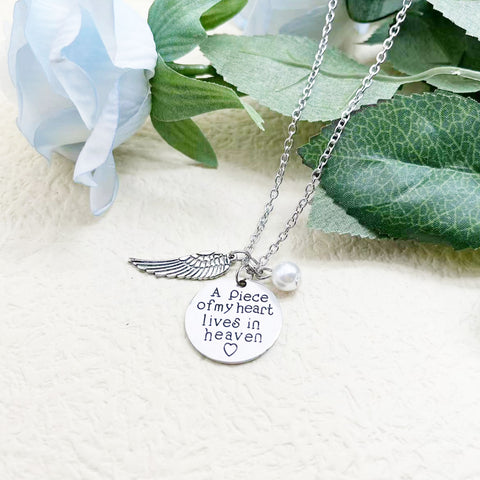 A Piece of My Heart Lives in Heaven Necklace