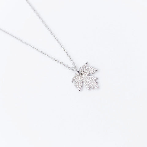 Silver Maple Dainty Necklace