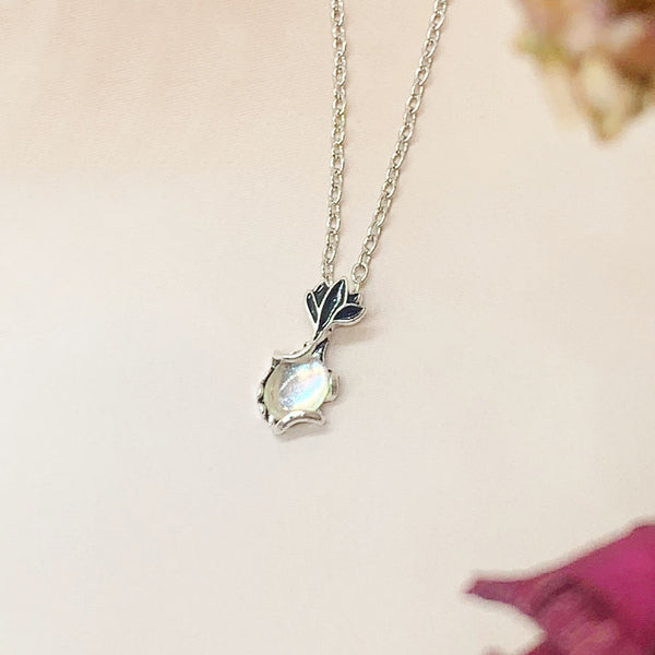 Moonstone Flower Necklace