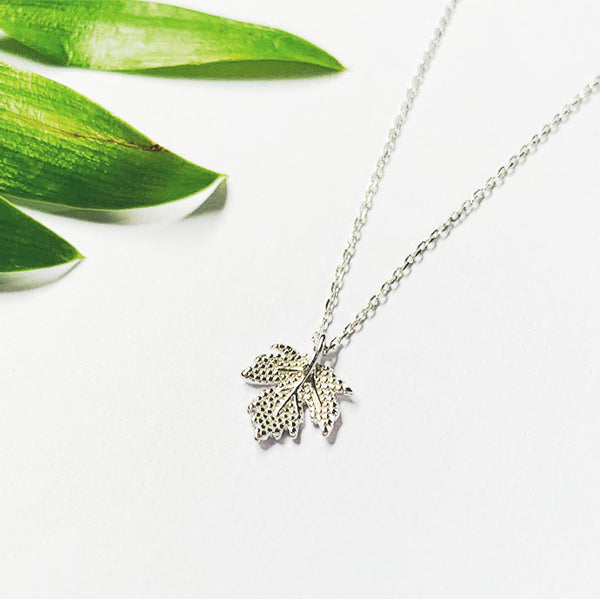 Silver Maple Dainty Necklace