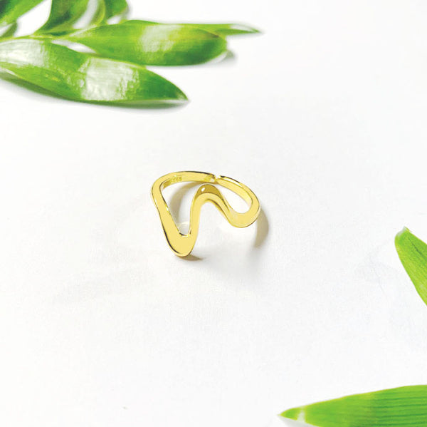 Water Wave Adjustable Ring (Gold and Silver)