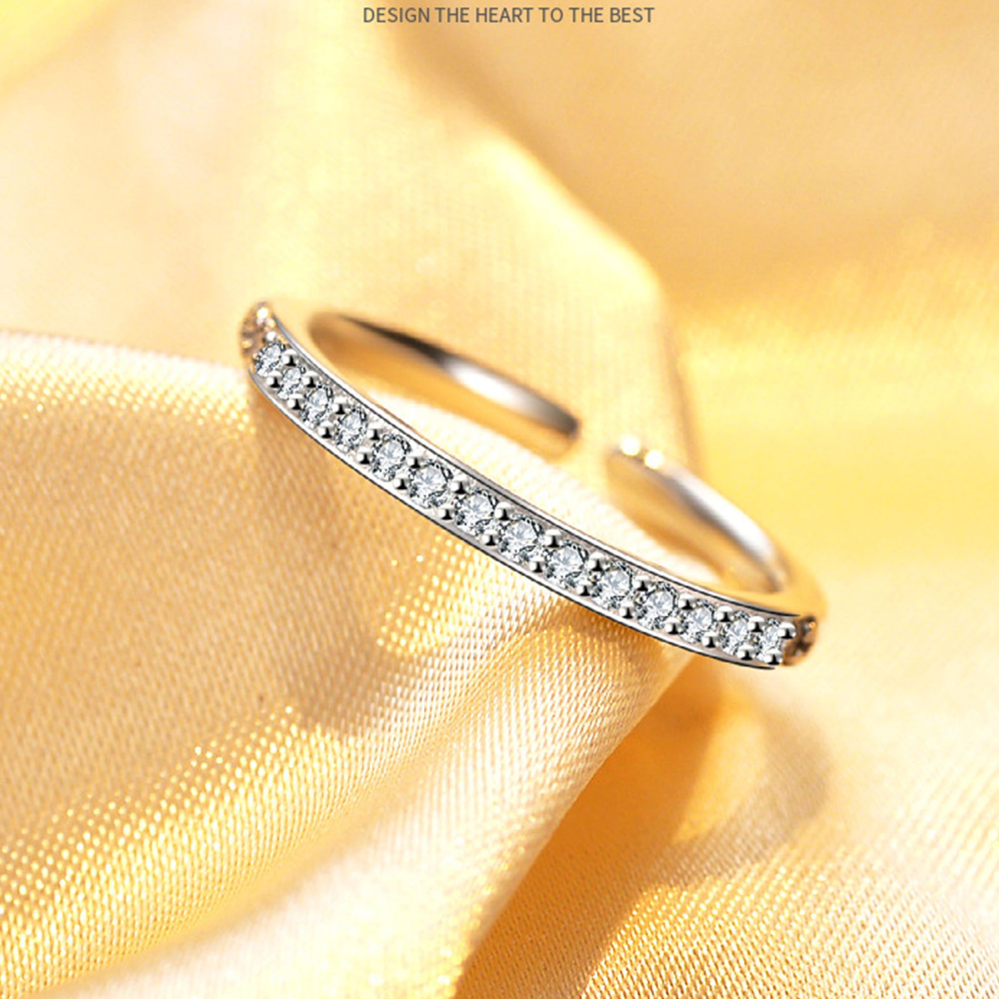 White Gold Plated Adjustable Ring